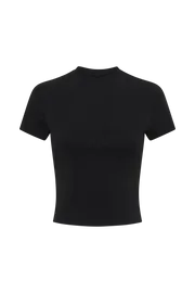 Meshki Basic Tops Women Jeanie Longline TShirt 8211 Black Black