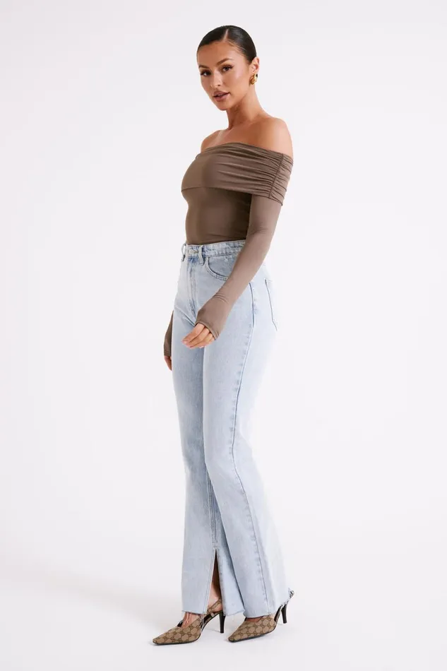 Meshki Basic Tops Women Lucinda Recycled Nylon Off Shoulder Top 8211 Coco Coco