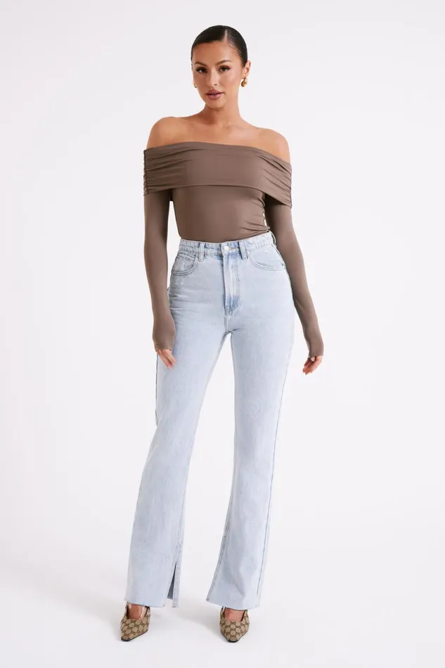 Meshki Basic Tops Women Lucinda Recycled Nylon Off Shoulder Top 8211 Coco Coco