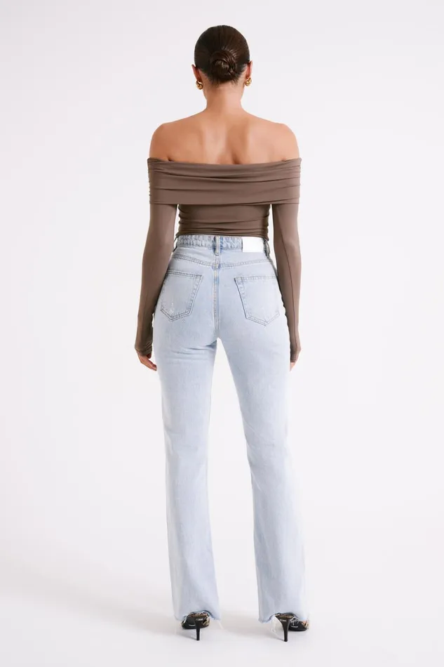 Meshki Basic Tops Women Lucinda Recycled Nylon Off Shoulder Top 8211 Coco Coco