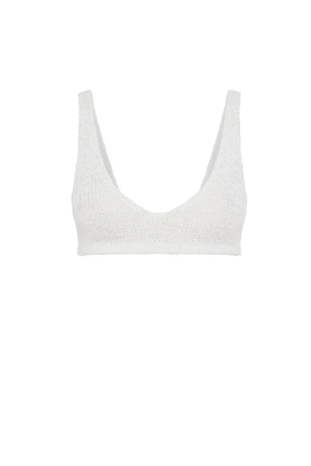 Meshki Basic Tops Women Mary Knit Bralette 8211 White White