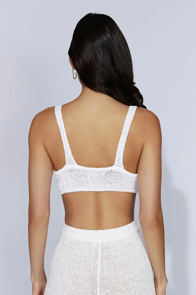 Meshki Basic Tops Women Mary Knit Bralette 8211 White White
