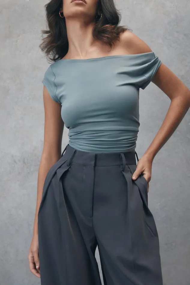Meshki Basic Tops Women Reyna Recycled Nylon Longline Top 8211 Light Charcoal Lightcharcoal Meshki Basic Tops Women Reyna Recycled Nylon Longline Top 8211 Light Charcoal Lightcharcoal