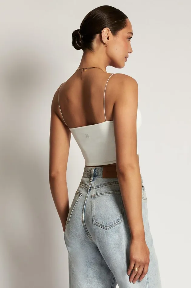 Meshki Basic Tops Women Yvonne Cami Crop Top 8211 White White