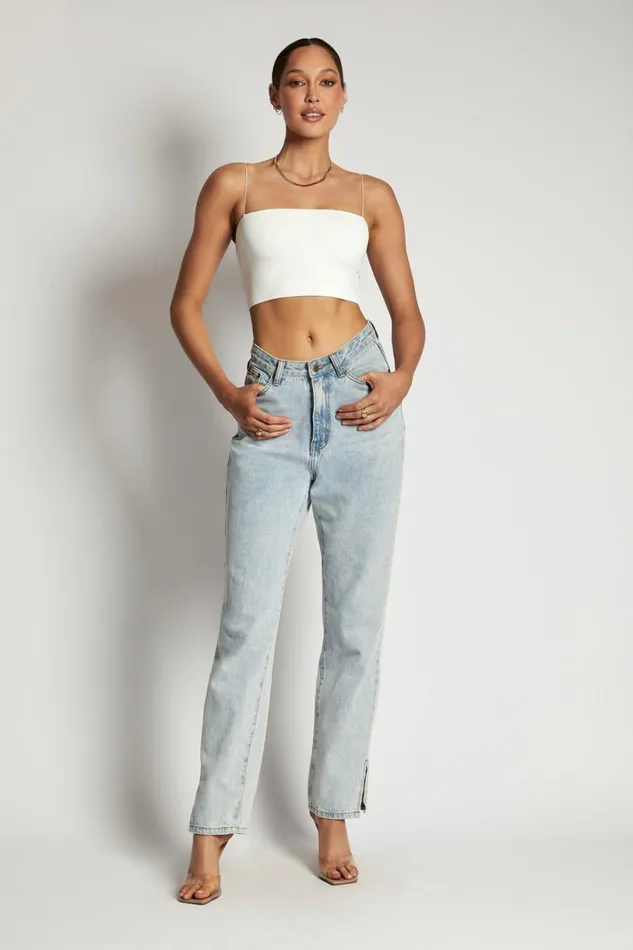 Meshki Basic Tops Women Yvonne Cami Crop Top 8211 White White