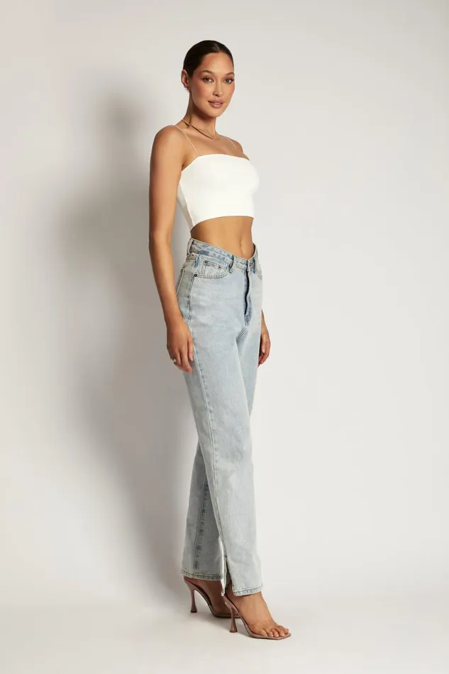 Meshki Basic Tops Women Yvonne Cami Crop Top 8211 White White