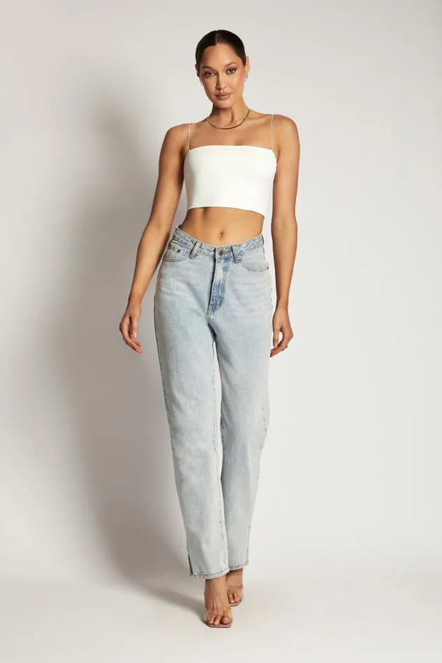 Meshki Basic Tops Women Yvonne Cami Crop Top 8211 White White
