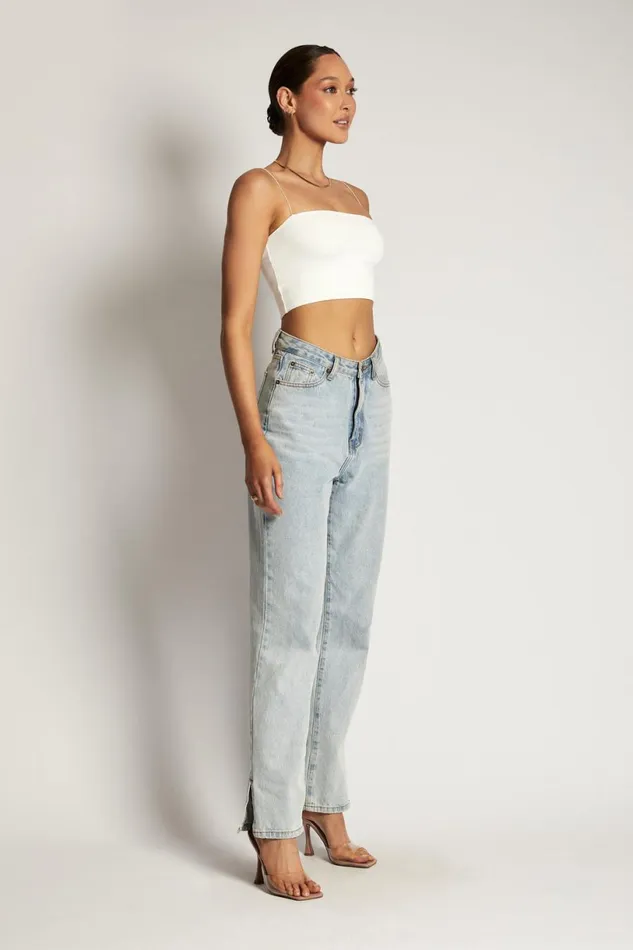 Meshki Basic Tops Women Yvonne Cami Crop Top 8211 White White
