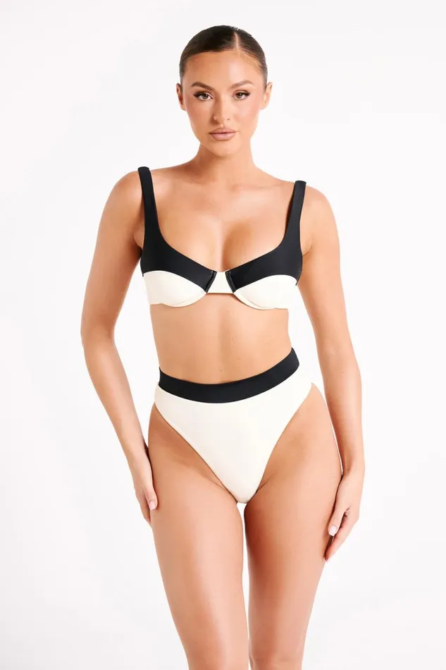 Meshki Bikini Tops Women Dolores Recycled Contrast Bikini Top 8211 Ivory Ivory