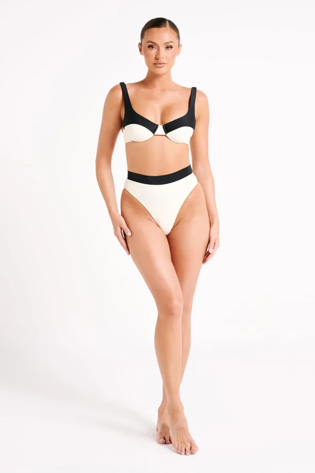 Meshki Bikini Tops Women Dolores Recycled Contrast Bikini Top 8211 Ivory Ivory