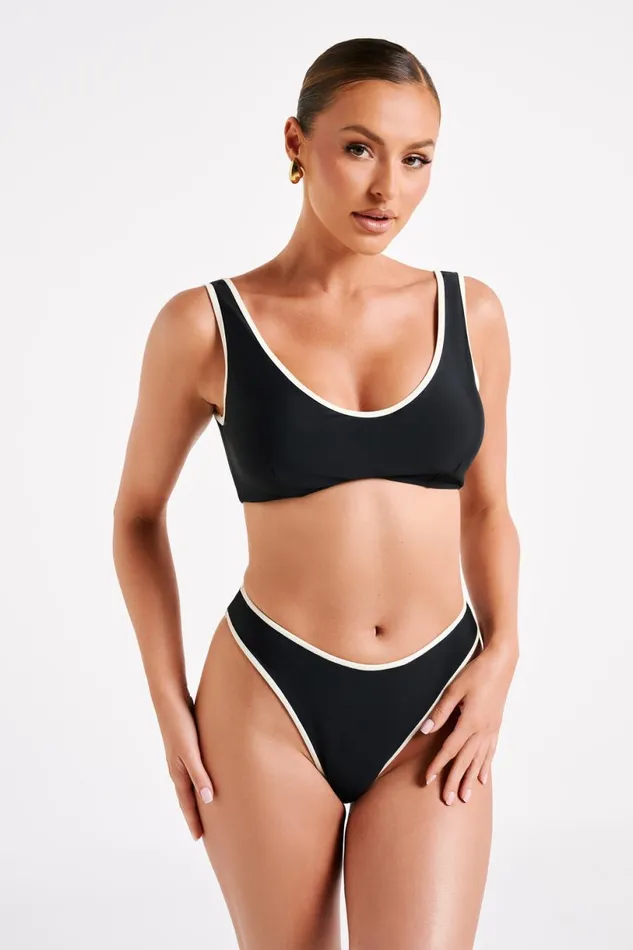 Meshki Bikini Tops Women Santina Recycled Contrast Bikini Top 8211 Black Black