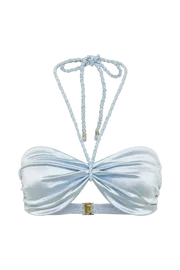 Meshki Bikini Tops Women Sarika Halter Bikini Top With Braided Ties 8211 Arctic Blue Arcticblue