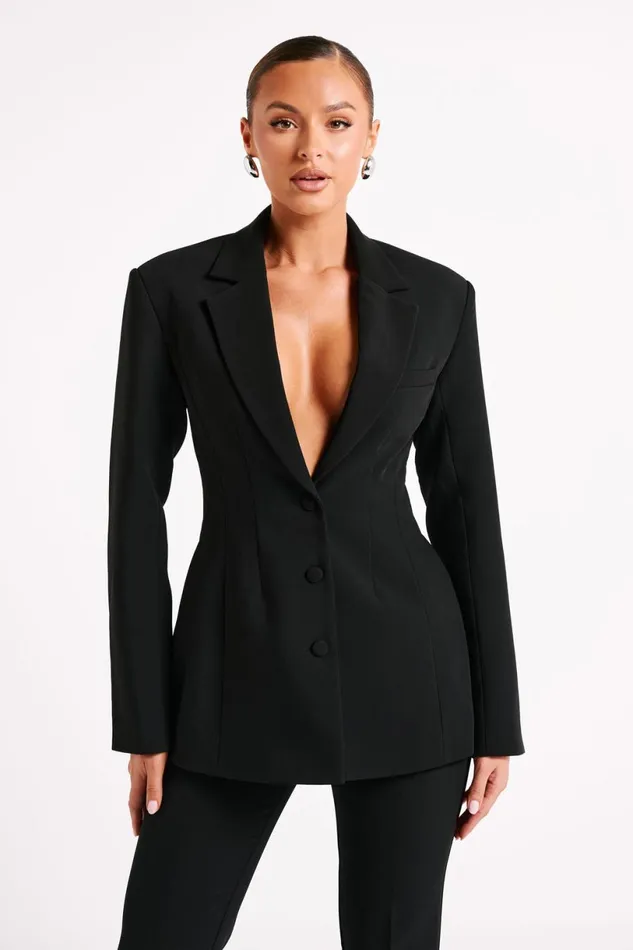 Meshki Blazers Women Greer Hourglass Suiting Blazer 8211 Black Black
