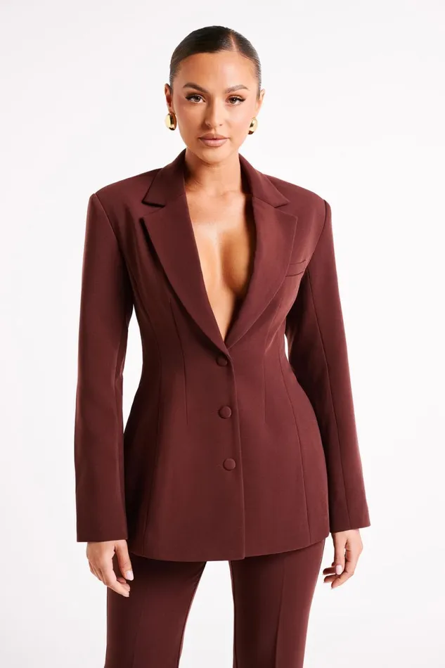 Meshki Blazers Women Greer Hourglass Suiting Blazer 8211 Dark Chocolate Darkchocolate Meshki Blazers Women Greer Hourglass Suiting Blazer 8211 Dark Chocolate Darkchocolate