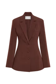 Meshki Blazers Women Greer Hourglass Suiting Blazer 8211 Dark Chocolate Darkchocolate