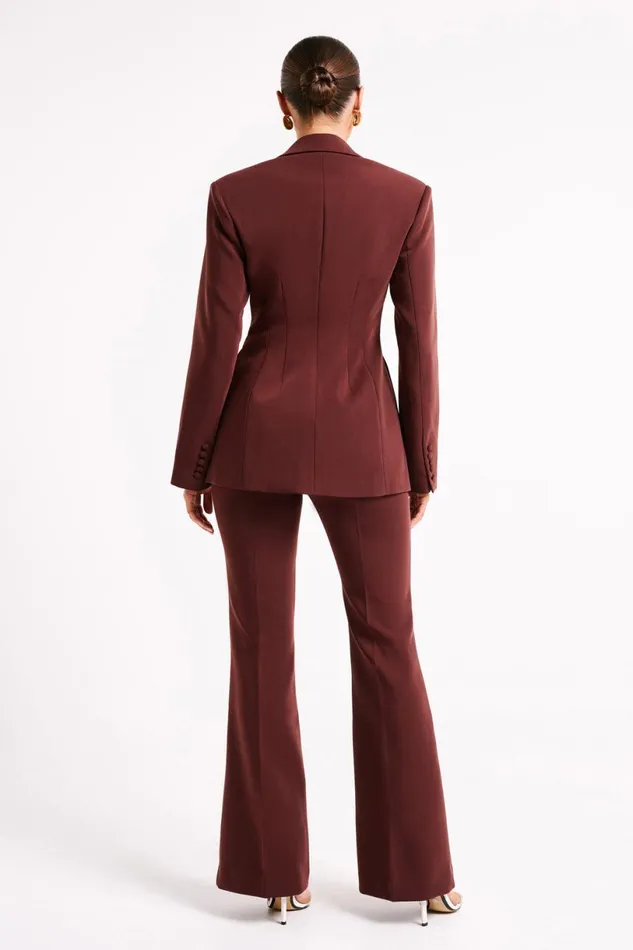 Meshki Blazers Women Greer Hourglass Suiting Blazer 8211 Dark Chocolate Darkchocolate