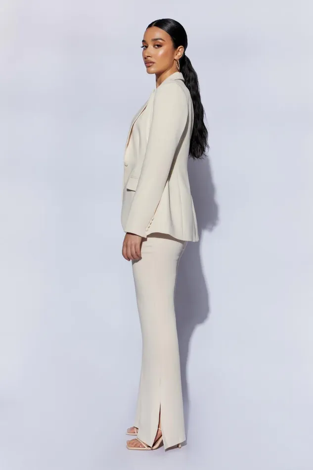 Meshki Blazers Women Helda Fitted Cinched Waist Blazer 8211 Cream Cream