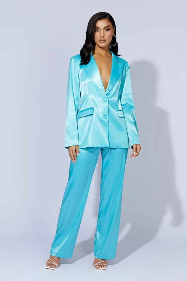 Meshki Blazers Women Maeva Satin Blazer 8211 Aquamarine Aquamarine Meshki Blazers Women Maeva Satin Blazer 8211 Aquamarine Aquamarine