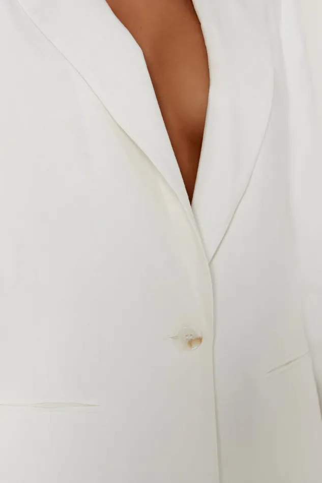 Meshki Blazers Women Shona Linen Oversized Blazer 8211 White White