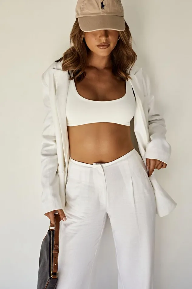 Meshki Blazers Women Shona Linen Oversized Blazer 8211 White White