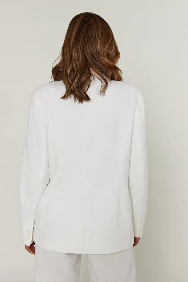 Meshki Blazers Women Shona Linen Oversized Blazer 8211 White White