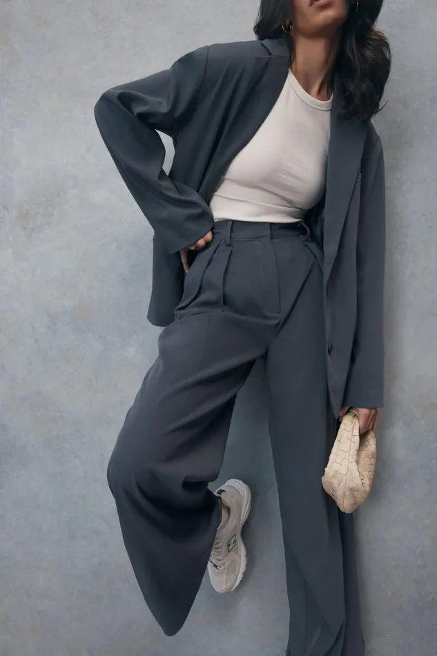 Meshki Blazers Women Simone Oversized Blazer 8211 Charcoal Charcoal