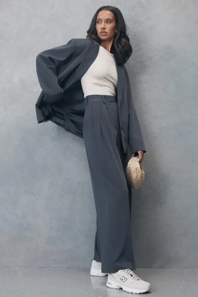 Meshki Blazers Women Simone Oversized Blazer 8211 Charcoal Charcoal