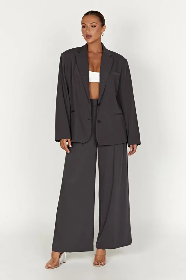 Meshki Blazers Women Simone Oversized Blazer 8211 Charcoal Charcoal