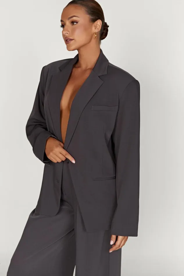 Meshki Blazers Women Simone Oversized Blazer 8211 Charcoal Charcoal