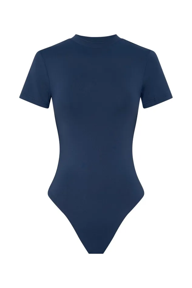 Meshki Bodysuits Women Francesca Crew Neck Short Sleeve Bodysuit 8211 Midnight Navy Midnightnavy
