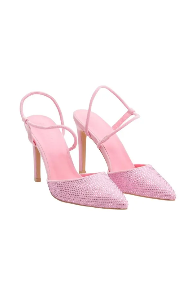 Meshki Bridal Shower Women Carter Diamante Closed Toe Heels 8211 Blush Pink Blushpink