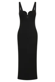 Meshki Bridal Shower Women Dimi Scoop Neck Midi Dress 8211 Black Black