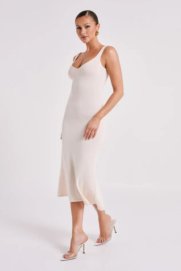 Meshki Bridal Shower Women Easton Knit Midi Dress 8211 Ivory Ivory