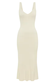 Meshki Bridal Shower Women Easton Knit Midi Dress 8211 Ivory Ivory