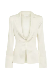 Meshki Brides Women Hartley Satin Collared Shirt 8211 Ivory Ivory