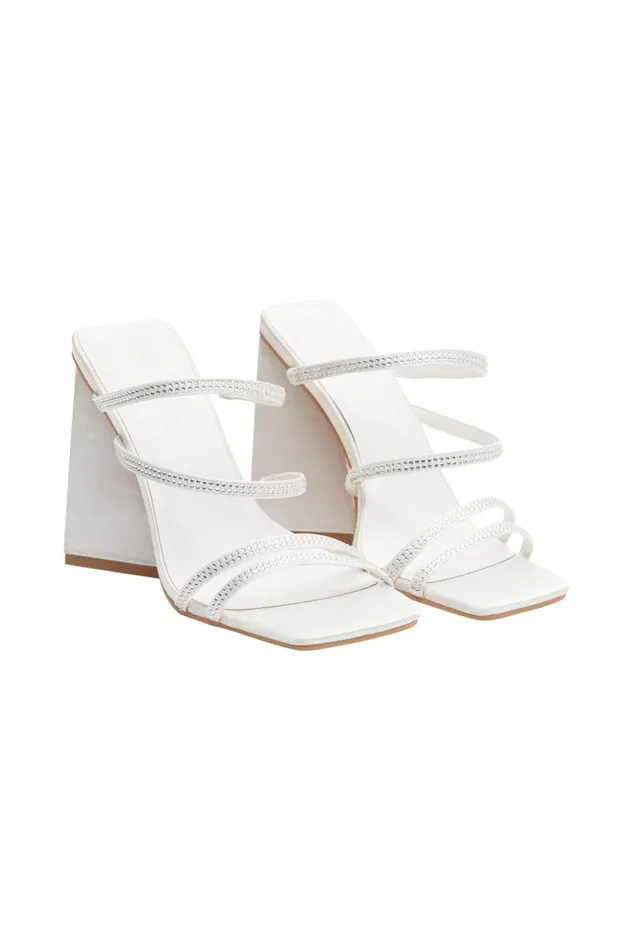 Meshki Brides Women Robyn Diamante Strap Block Heels 8211 Ivory Ivory Meshki Brides Women Robyn Diamante Strap Block Heels 8211 Ivory Ivory