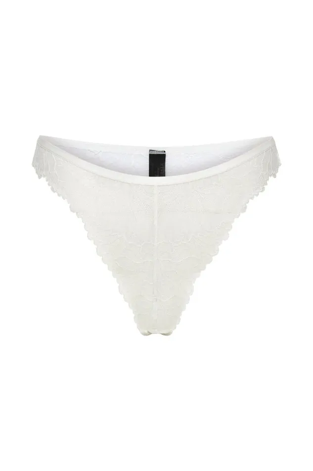 Meshki Brides Women Sienna Lace Cheeky Cut Bottoms 8211 White White