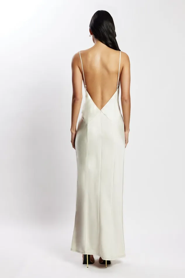 Meshki Bridesmaids Women Baily Satin Maxi Dress 8211 Silver Silver Meshki Bridesmaids Women Baily Satin Maxi Dress 8211 Silver Silver