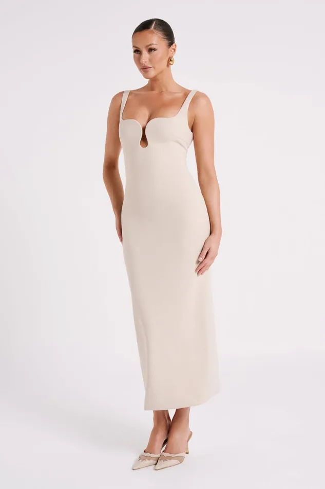 Meshki Bridesmaids Women Dimi Scoop Neck Midi Dress 8211 Cream Cream