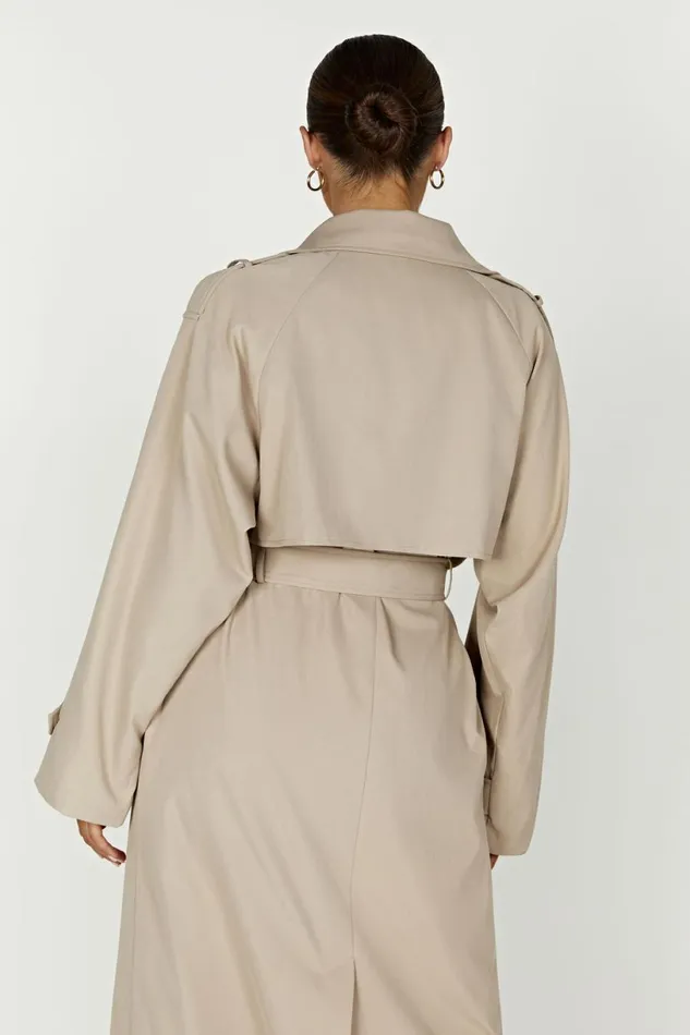 Meshki Coats and Jackets Women Andreas Oversized Trench Coat 8211 Beige Beige