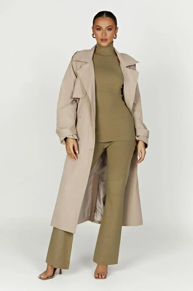 Meshki Coats and Jackets Women Andreas Oversized Trench Coat 8211 Beige Beige