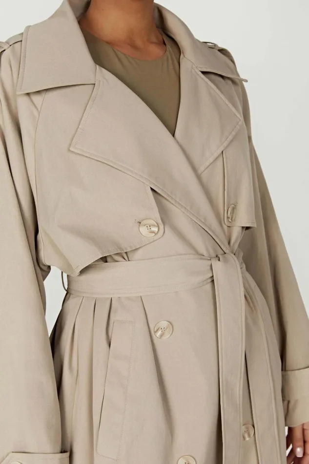 Meshki Coats and Jackets Women Andreas Oversized Trench Coat 8211 Beige Beige