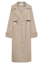 Meshki Coats and Jackets Women Andreas Oversized Trench Coat 8211 Beige Beige