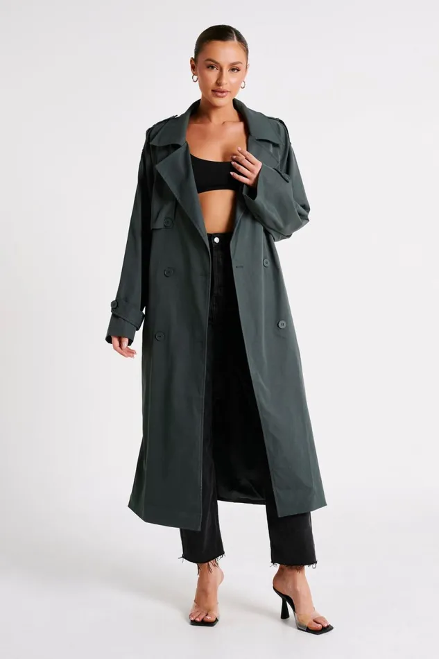 Meshki Coats and Jackets Women Andreas Oversized Trench Coat 8211 Charcoal Charcoal Meshki Coats and Jackets Women Andreas Oversized Trench Coat 8211 Charcoal Charcoal