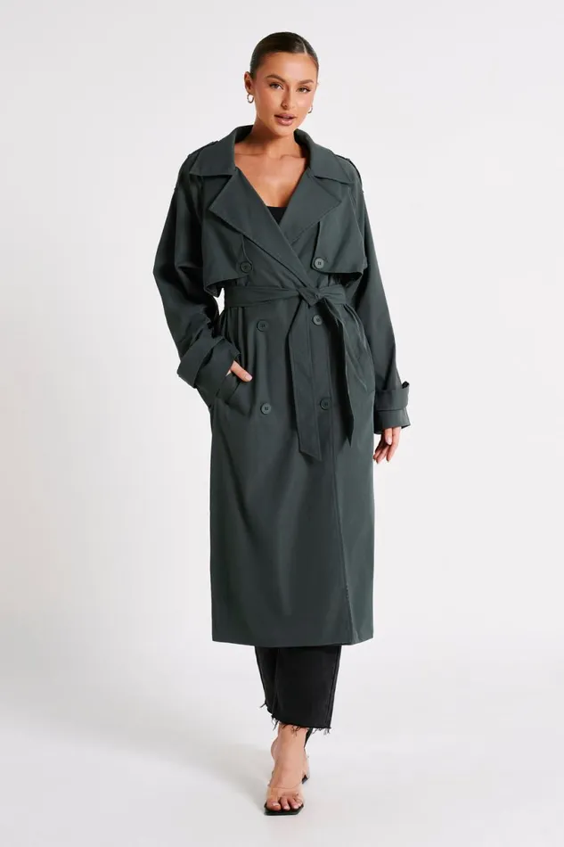 Meshki Coats and Jackets Women Andreas Oversized Trench Coat 8211 Charcoal Charcoal Meshki Coats and Jackets Women Andreas Oversized Trench Coat 8211 Charcoal Charcoal