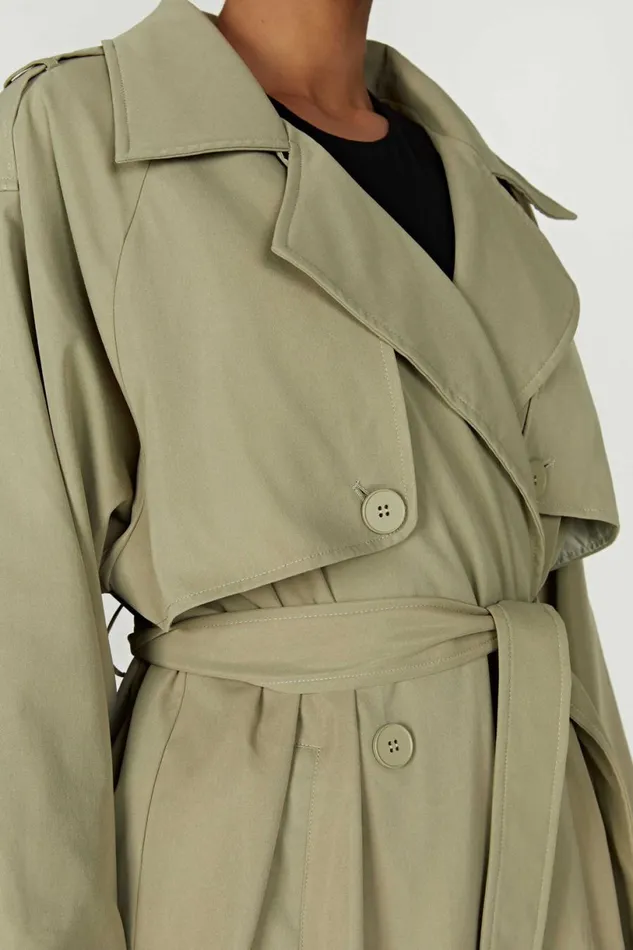 Meshki Coats and Jackets Women Andreas Oversized Trench Coat 8211 Olive Olive