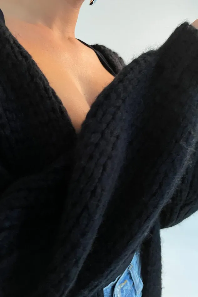 Meshki Coats and Jackets Women Irina Chunky Knit Cardigan 8211 Black Black