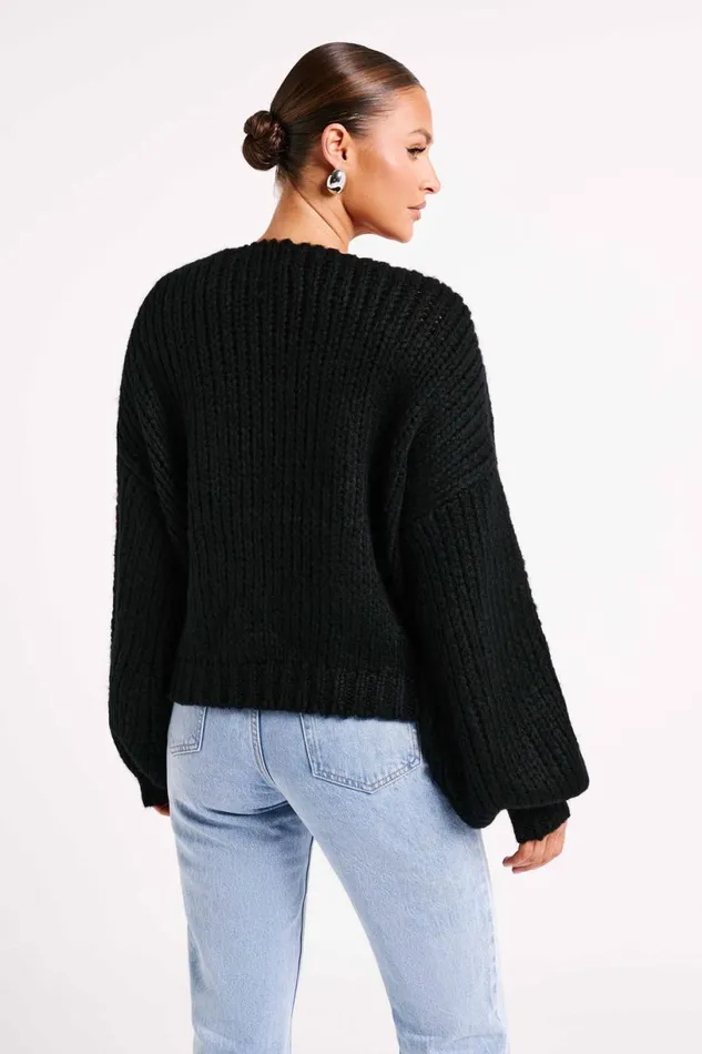 Meshki Coats and Jackets Women Irina Chunky Knit Cardigan 8211 Black Black