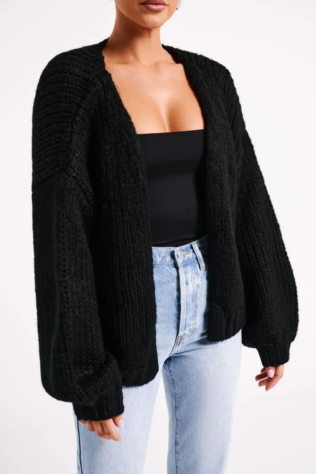 Meshki Coats and Jackets Women Irina Chunky Knit Cardigan 8211 Black Black