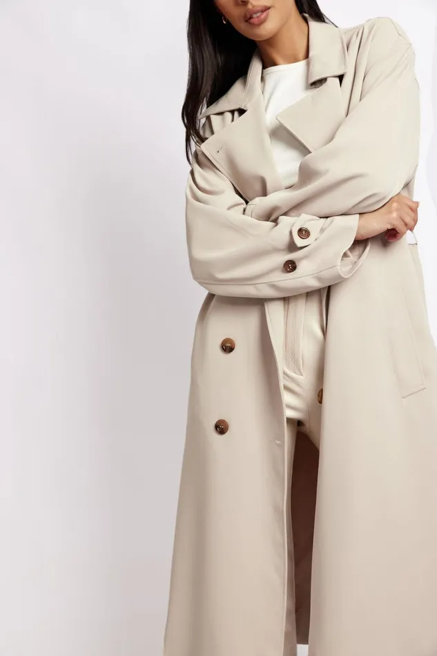 Meshki Coats and Jackets Women Keily Super Oversized Trench Coat 8211 Bone Bone